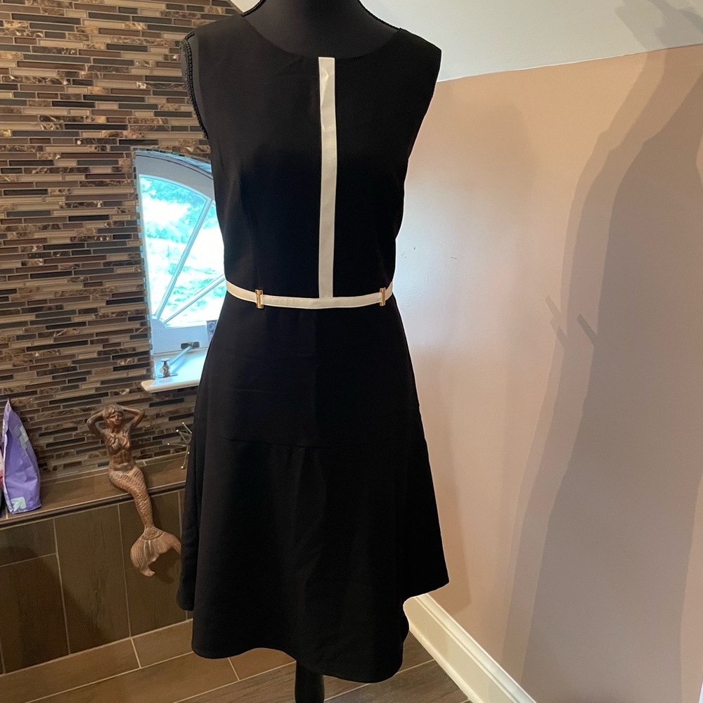 Ivanka Trump Black and White Sheath Mini Dress